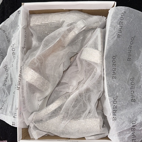 Silver sparkly block heels - size 7.5 almost brand new - Picture 6 of 6